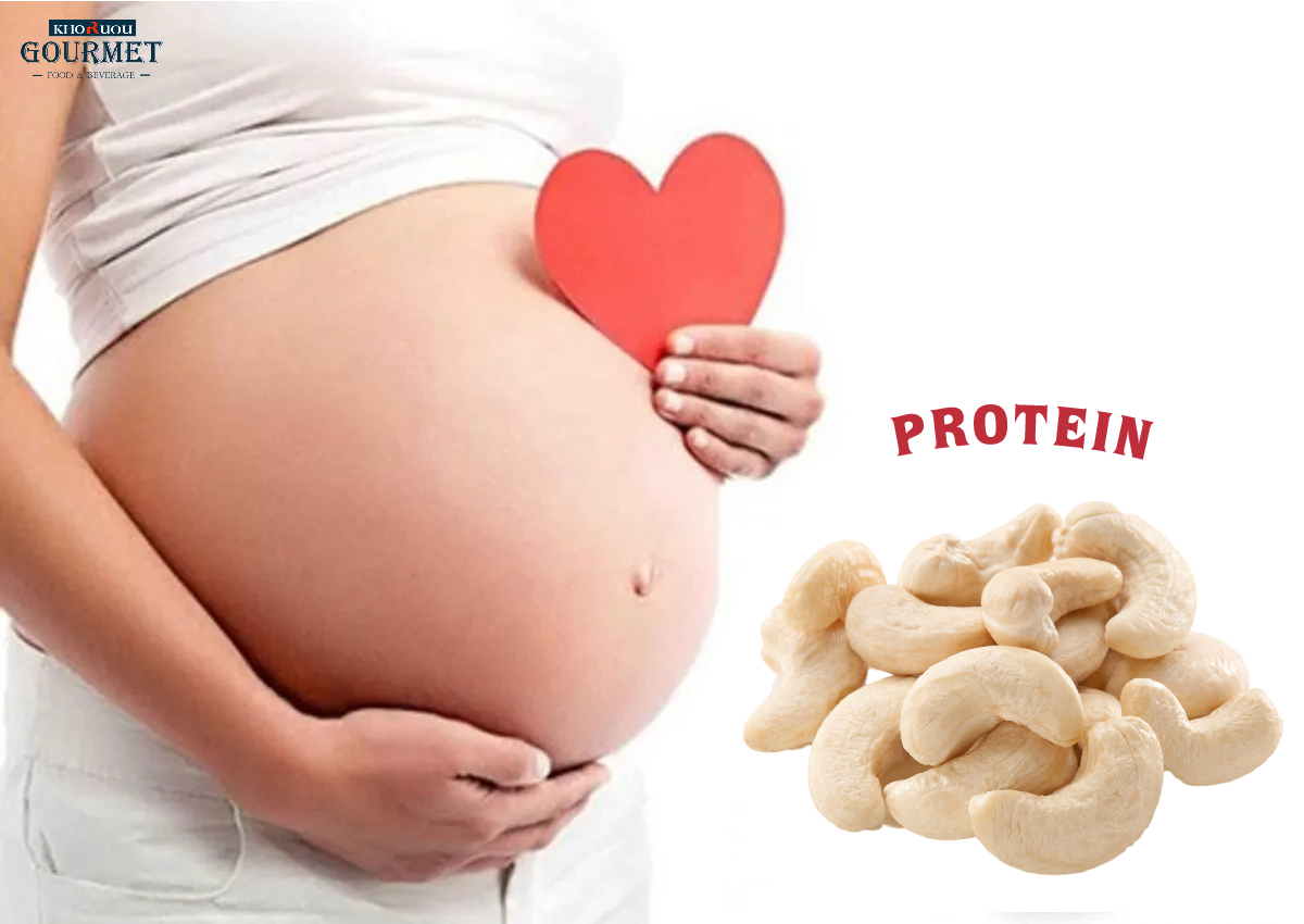 Protein có trong hạt điều rang muối sẽ cung cấp cho mẹ bầu nguồn protein cần thiết cho cơ thể mẹ và thai nhi trong bụng Protein có trong hạt điều rang muối sẽ cung cấp cho mẹ bầu nguồn protein cần thiết cho cơ thể mẹ và thai nhi trong bụng